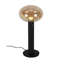 AKKU-TISCHLEUCHTE 20/42 cm  - Bernsteinfarben/Schwarz, Design, Glas/Kunststoff (20/42cm) - Dieter Knoll