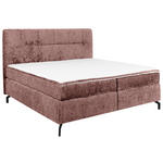 BOXSPRINGBETT 180/200 cm,  in Weinrot, Topper, H2 + H2 = mittel  - Weinrot/Schwarz, Design, Textil/Metall (180/200cm) - Esposa