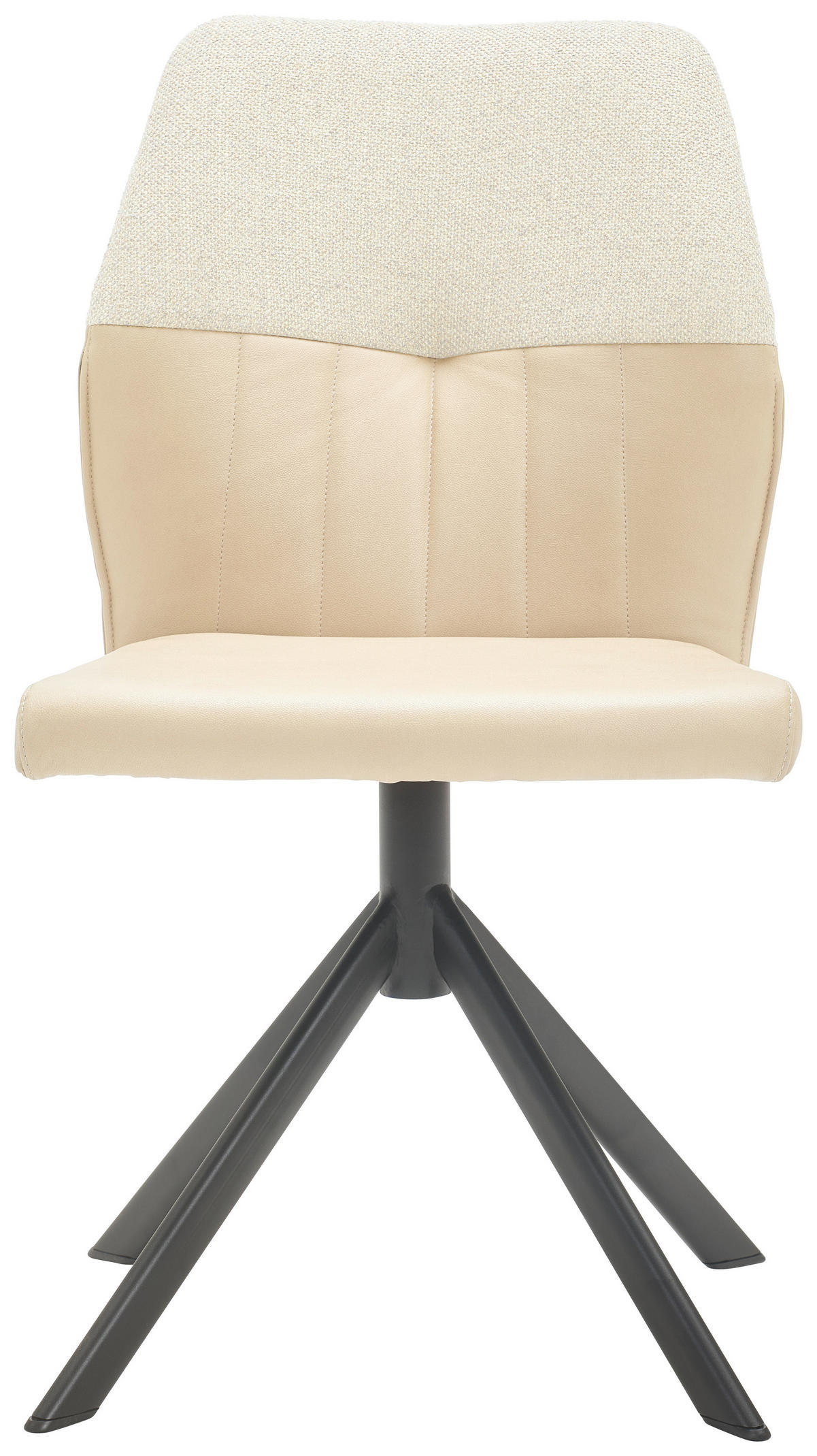 STUHL  in Lederlook, Webstoff  - Beige/Schwarz, Konventionell, Textil/Metall (49,5/87/62,5cm) - Valdera