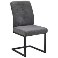 SCHWINGSTUHL  in Eisen Cord  - Schwarz/Grau, KONVENTIONELL, Textil/Metall (50/99/67cm) - MID.YOU