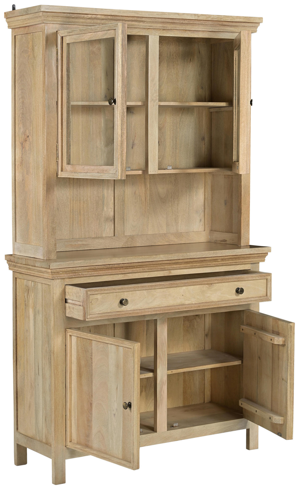 BUFFET 110/190/40 cm  in Naturfarben  - Transparent/Messingfarben, Natur, Holz/Metall (110/190/40cm) - Livetastic