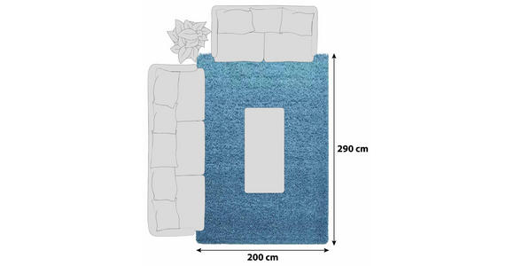 HOCHFLORTEPPICH 200/290 cm Dream 4000 Türkis - Türkis, KONVENTIONELL, Textil (200/290cm) - Novel
