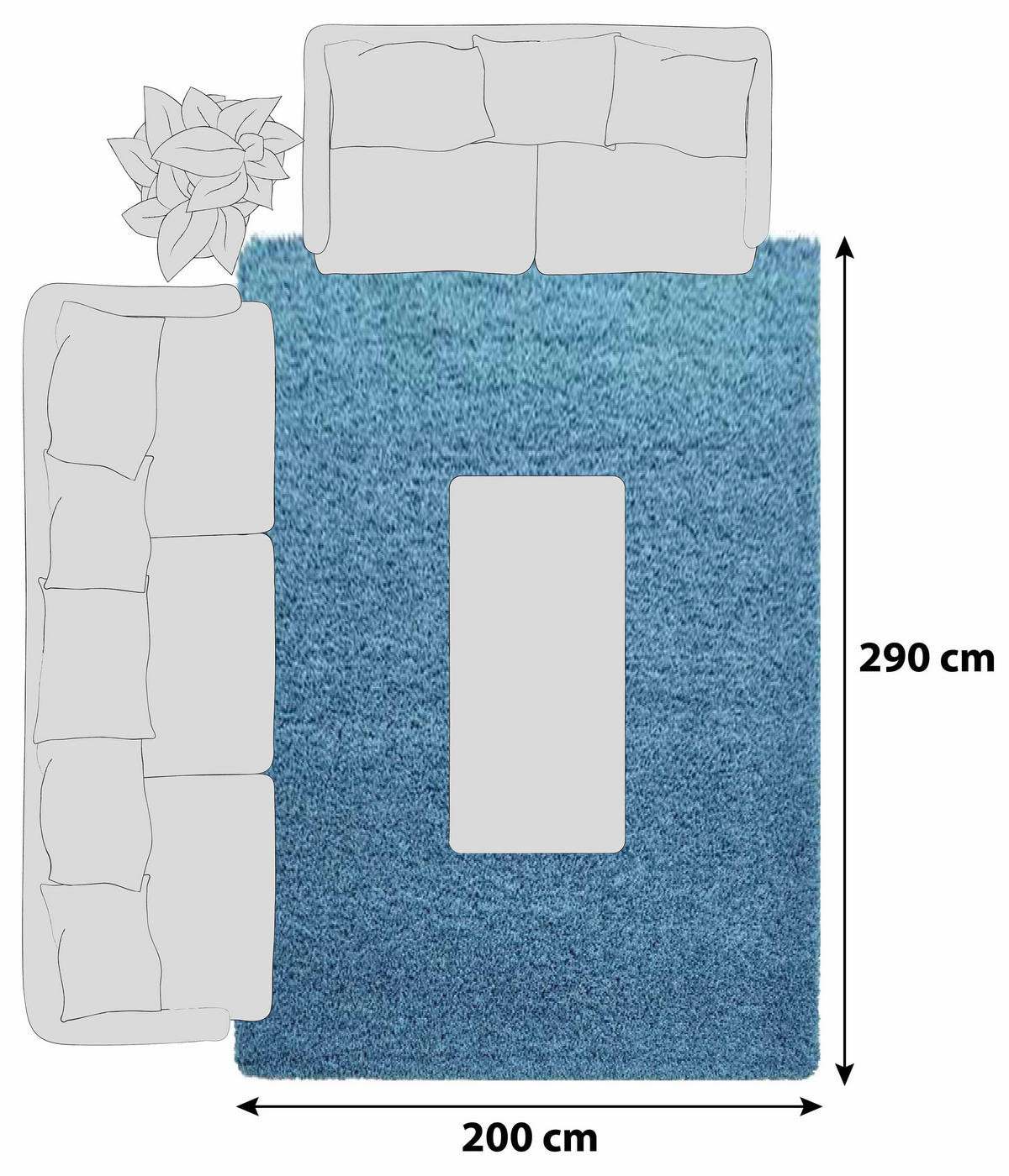 PREPROGA Z VISOKIM FLOROM Dream 4000  200/290 cm  tkano  turkizna  - turkizna, Konvencionalno, tekstil (200/290cm) - Novel