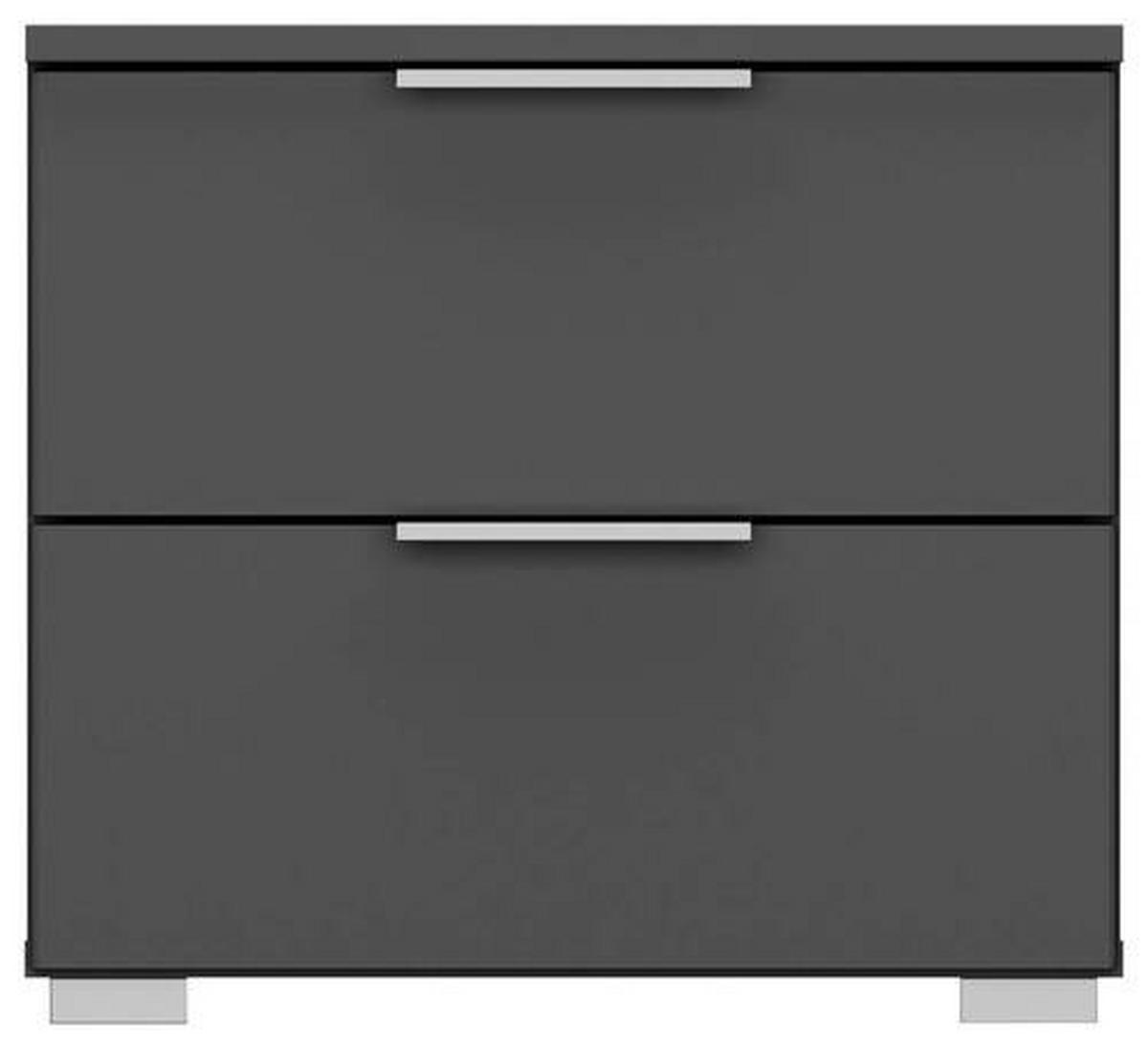 NOČNA OMARICA, siva  - siva/barve aluminija, Moderno, leseni material (47/43/42cm) - Rauch Möbel