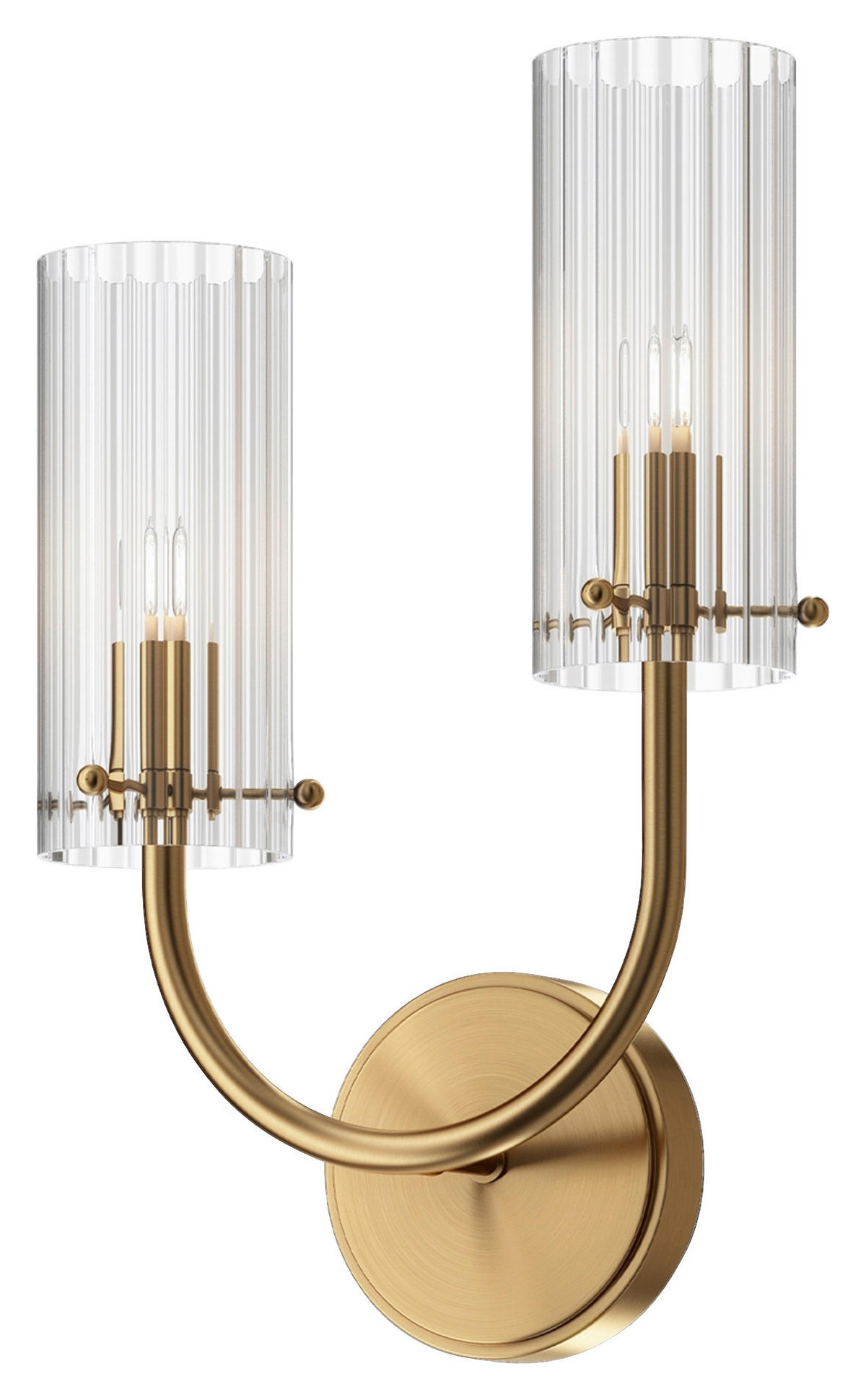 NÁSTENNÉ SVIETIDLO, 25/38/12 cm - mosadzná, Basics, kov/sklo (25/38/12cm) - MAYTONI