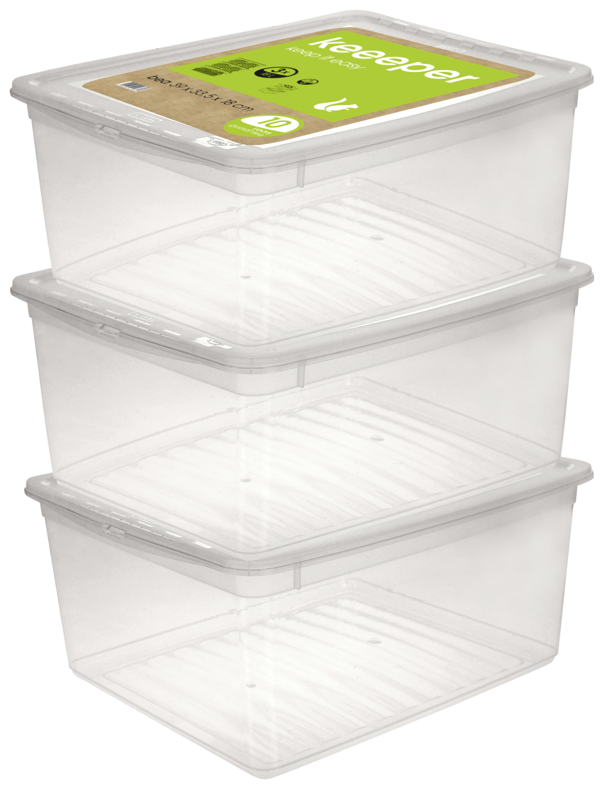 Aufbewahrungsbox Bea Stapelbar 3er-Set Kunststoff 39x34x18 cm