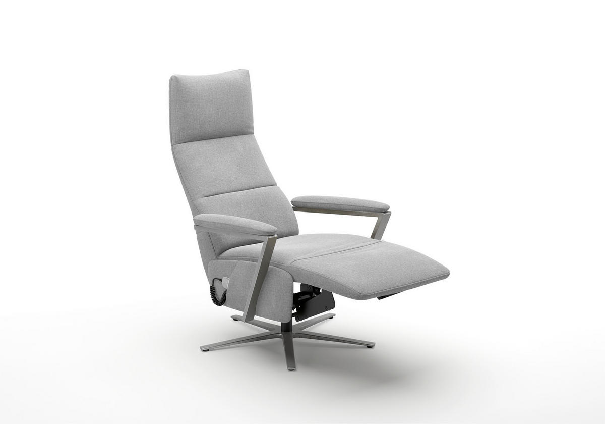 RELAXAČNÍ KŘESLO, textil, světle šedá - barvy stříbra/světle šedá, Basics, kov/textil (70/126/85cm) - Sit & More