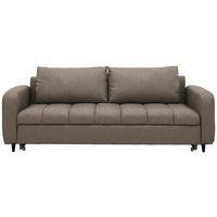 SCHLAFSOFA  in Cord, Velours Taupe  - Taupe/Schwarz, Design, Holz/Textil (236/88/101cm) - Lomoco