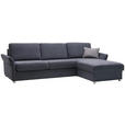 ECKSOFA in Flachgewebe Grau  - Chromfarben/Grau, KONVENTIONELL, Textil/Metall (269/176cm) - Novel