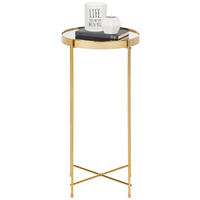 BEISTELLTISCH in Metall, Glas 32,8/32,8/60,5 cm  - Goldfarben, Lifestyle, Glas/Metall (32,8/32,8/60,5cm) - Xora