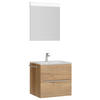 BADEZIMMER  in 61 cm  - Edelstahlfarben/Eichefarben, MODERN, Holzwerkstoff/Stein (61cm) - Nobilia