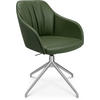 ARMLEHNSTUHL  Stoffauswahl, Typenauswahl, Sitzfläche 360° drehbar  Echtleder  - Alufarben/Grün, Design, Leder/Metall (58/81,5-84,5/60cm) - Johann Jakob