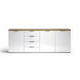 SIDEBOARD 240/43/89 cm  in Weiß Hochglanz  - Eichefarben/Weiß Hochglanz, Design, Holzwerkstoff/Kunststoff (240/43/89cm) - Xora