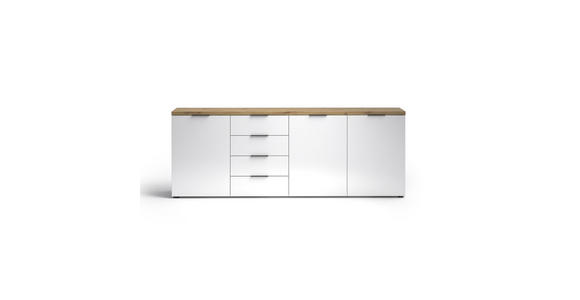 SIDEBOARD 240/43/89 cm  in Weiß Hochglanz  - Eichefarben/Weiß Hochglanz, Design, Holzwerkstoff/Kunststoff (240/43/89cm) - Xora