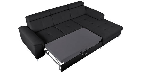 ECKSOFA Dunkelgrau Flachgewebe  - Chromfarben/Dunkelgrau, KONVENTIONELL, Textil/Metall (268/175cm) - Carryhome