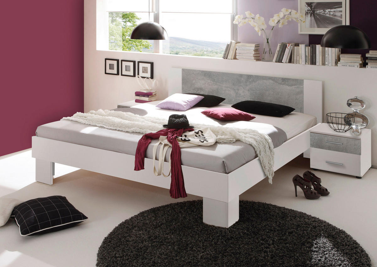 SPAVAĆA SOBA siva, bijela   - bijela/siva, Design, drvni materijal (180/200cm) - Boxxx