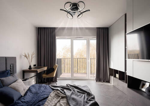 Deckenleuchte mit Ventilator 56/21 cm   - Transparent/Opal, Design, Kunststoff/Metall (56/21cm) - Globo