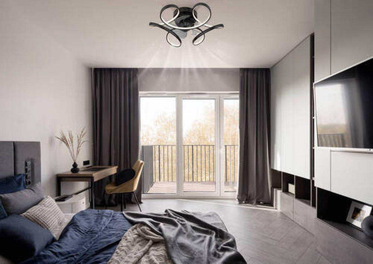 STROPNI VENTILATOR   //3000-6000 K// - črna/opal, Design, kovina/umetna masa (56/21cm) - Globo