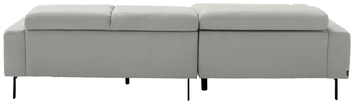 ECKSOFA  in Cord Greige  293/215-217 cm  - Greige/Schwarz, Design, Textil/Metall (293/215-217cm) - Schöner Wohnen