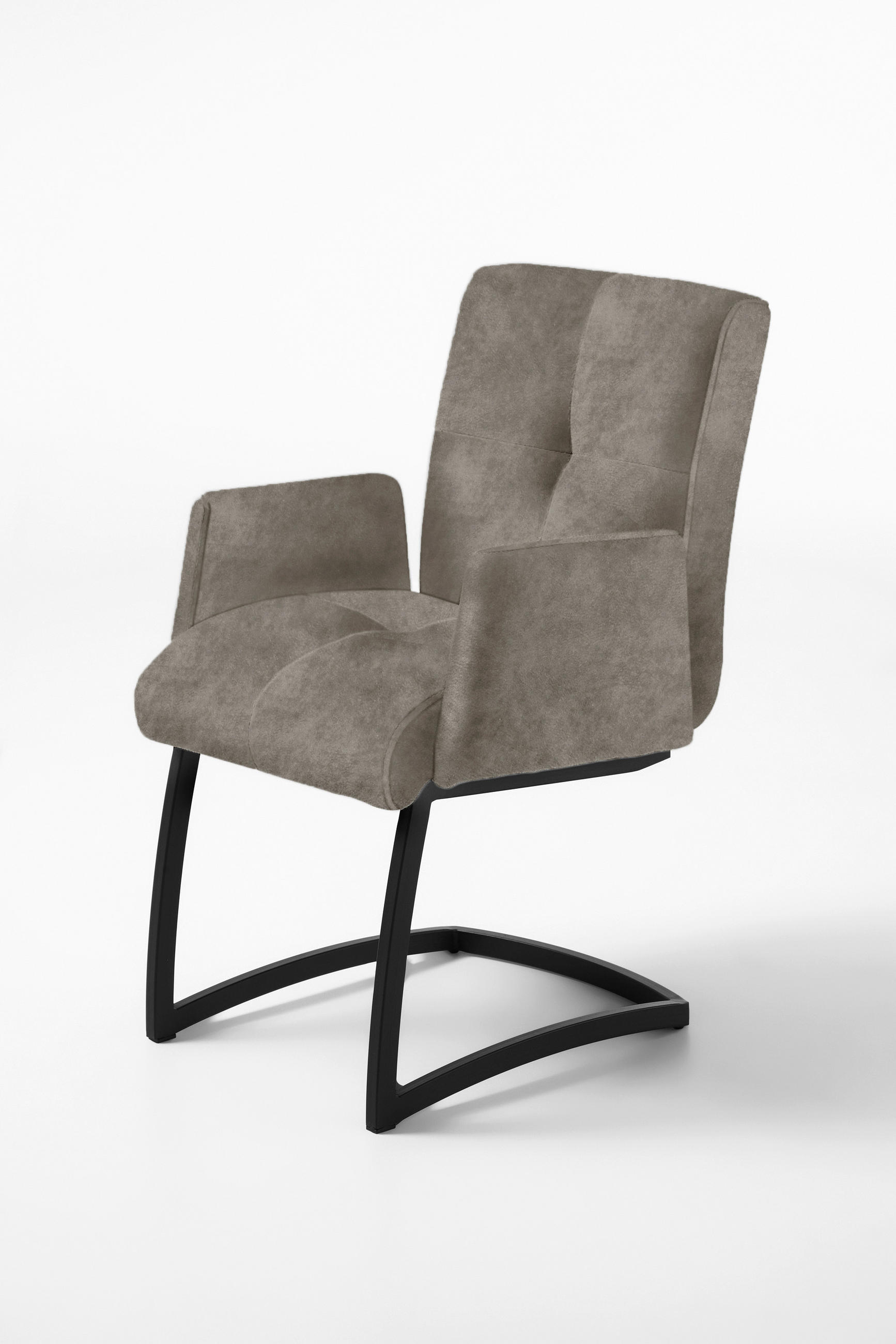 STOLICA S NASLONOM ZA RUKE  siva  drvo, metal, tekstil, drvni materijal      - siva/crna, Moderno, drvni materijal/drvo (59/88/68cm) - Livetastic