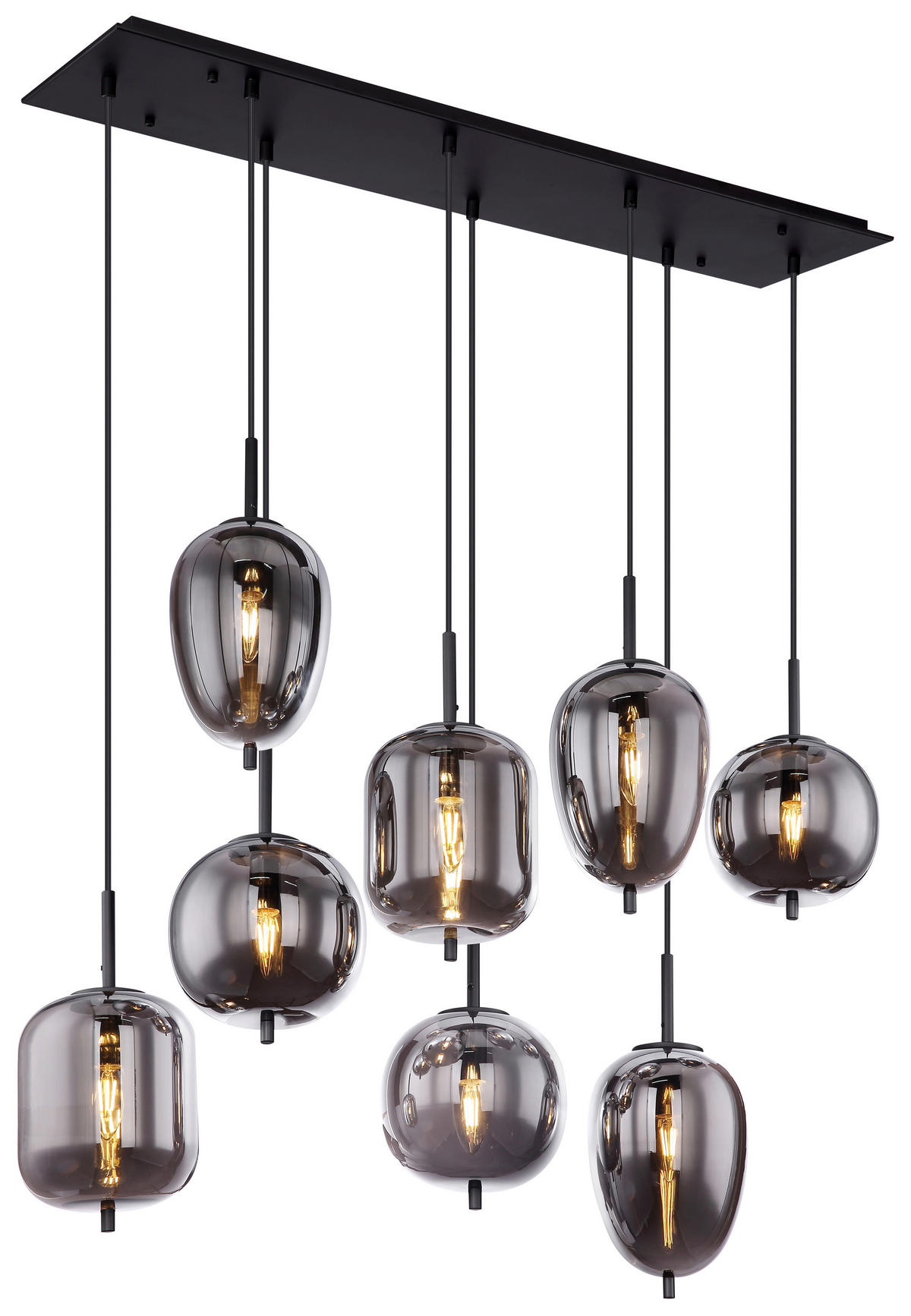 HÄNGELEUCHTE 94/34/120 cm    - Schwarz, Basics, Glas/Metall (94/34/120cm) - Globo