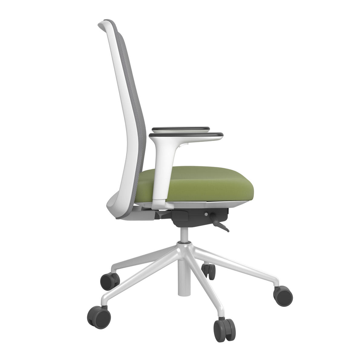 DREHSTUHL Grau, Grün, Weiß  - Weiß/Grau, MODERN, Kunststoff/Textil (70/103-115/70cm)