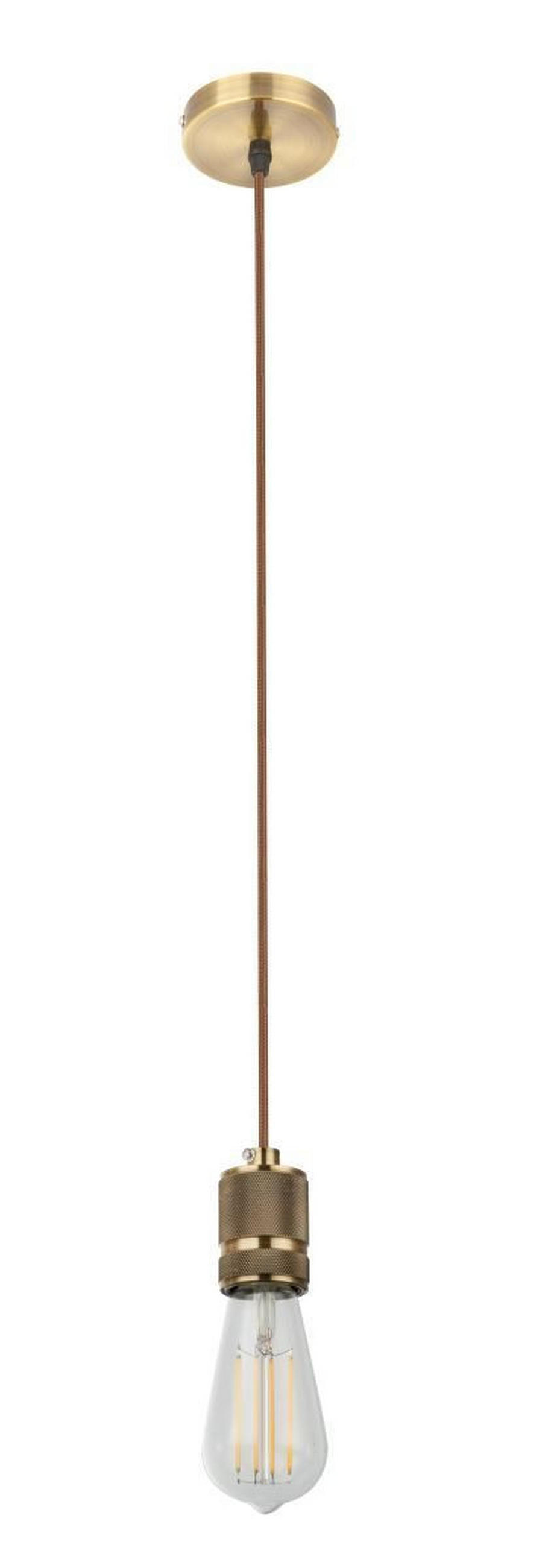 HÄNGELEUCHTE 10/150 cm   - Messingfarben, Basics, Textil/Metall (10/150cm) - Globo