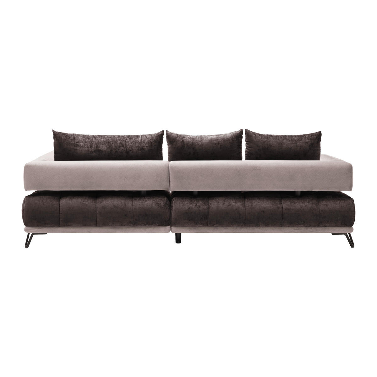 HÖRNSOFFA i brun  - brun/svart, Modern, metall/textil (262/67-87/184cm) - MID.YOU