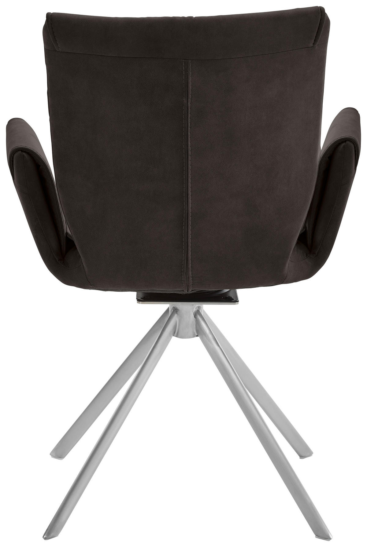 ARMLEHNSTUHL  in Edelstahl Lederlook, Velours, Mikrofaser  - Anthrazit, Design, Textil/Metall (50/89/61cm) - Dieter Knoll