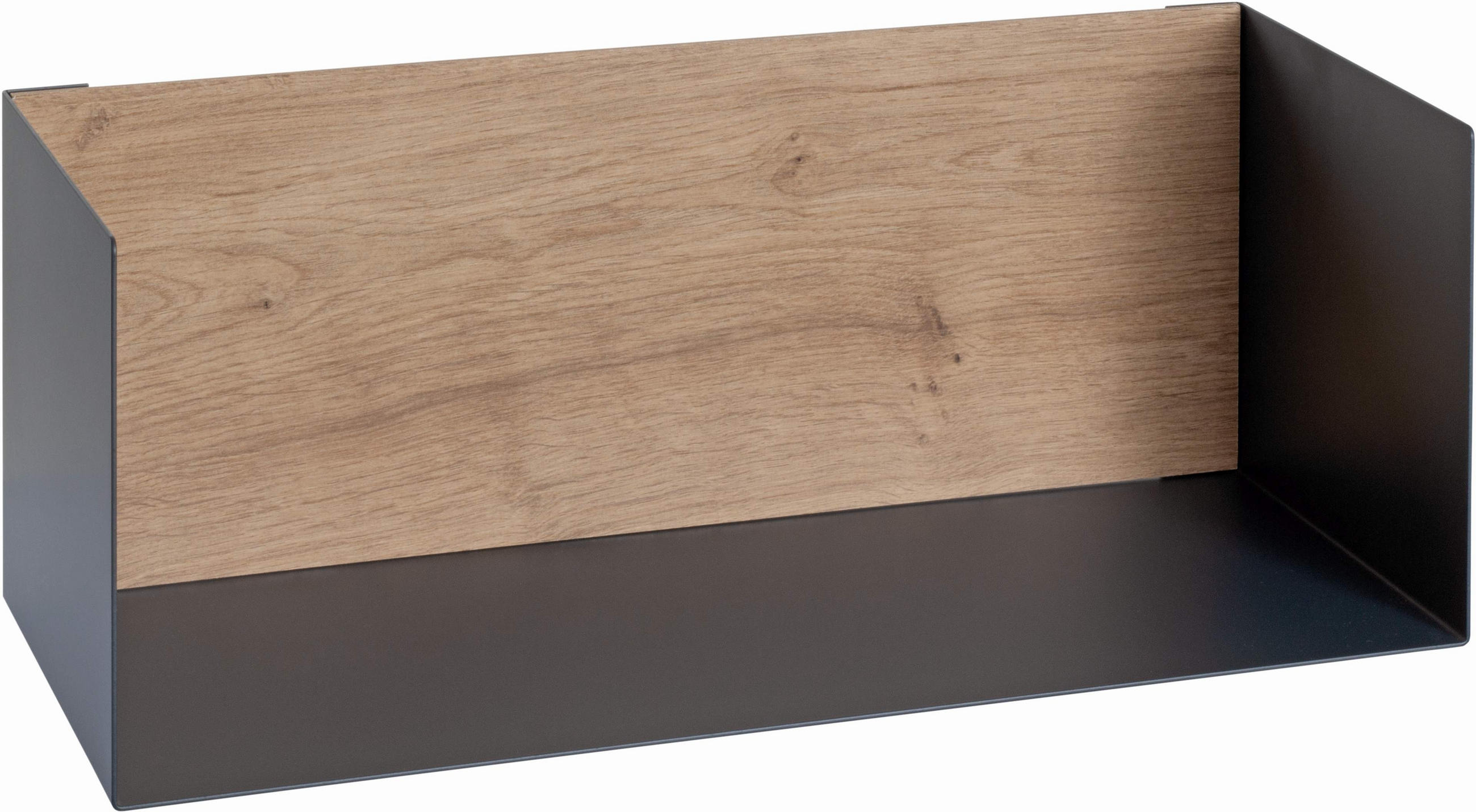 WANDBOARD Metall, Holzwerkstoff Anthrazit, Eichefarben  - Eichefarben/Anthrazit, MODERN, Holzwerkstoff/Metall (45/18/18cm)