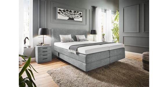 BOXSPRINGBETT 200/200 cm  in Grau  - Grau, KONVENTIONELL, Holz/Textil (200/200cm) - Dieter Knoll