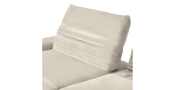 ECKSOFA  in Teddystoff Creme  170-195/280 cm  - Creme/Schwarz, Design, Textil/Metall (170-195/280cm) - Dieter Knoll