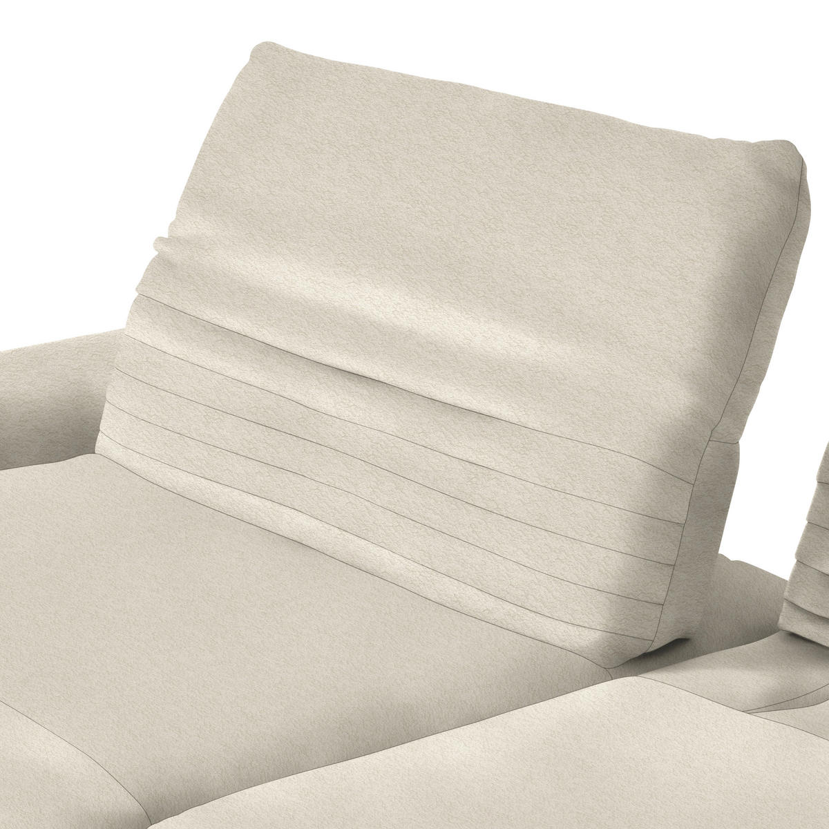 ECKSOFA  in Teddystoff Creme  170-195/280 cm  - Creme/Schwarz, Design, Textil/Metall (170-195/280cm) - Dieter Knoll