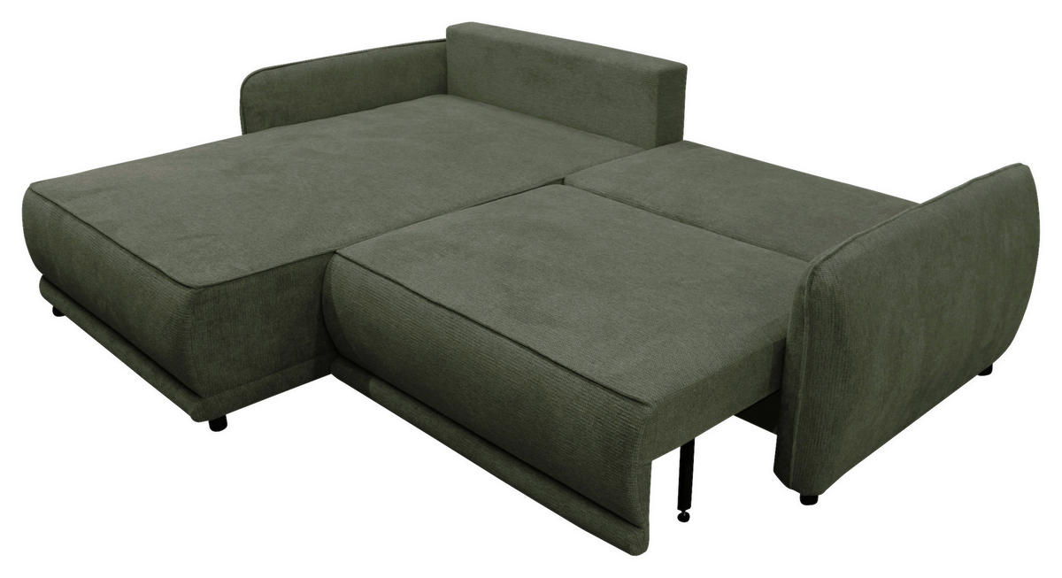 ECKSOFA in Struktur Grün  195/264 cm  - Beige/Schwarz, Design, Kunststoff/Textil (195/264cm) - MID.YOU