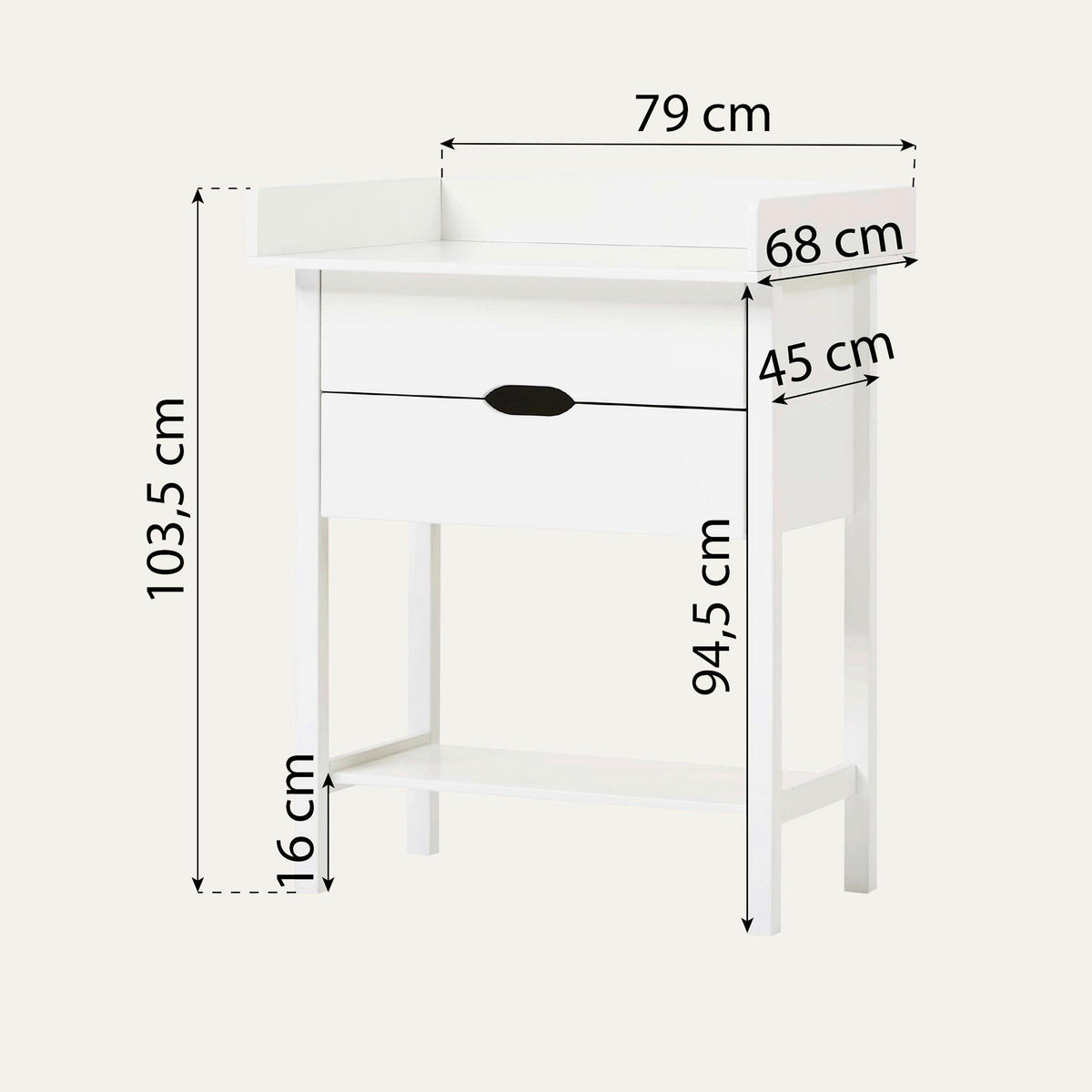 WICKELKOMMODE 79/103,5/68 cm  - Weiß, MODERN, Holz/Holzwerkstoff (79/103,5/68cm) - MID.YOU
