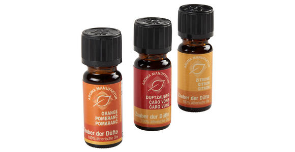 ÄTHERISCHES ÖL Lavendel, Orange, Zitrone, Nelke  - Naturfarben, Basics, Glas (7,5/2,6/7,5cm) - Ambia Home