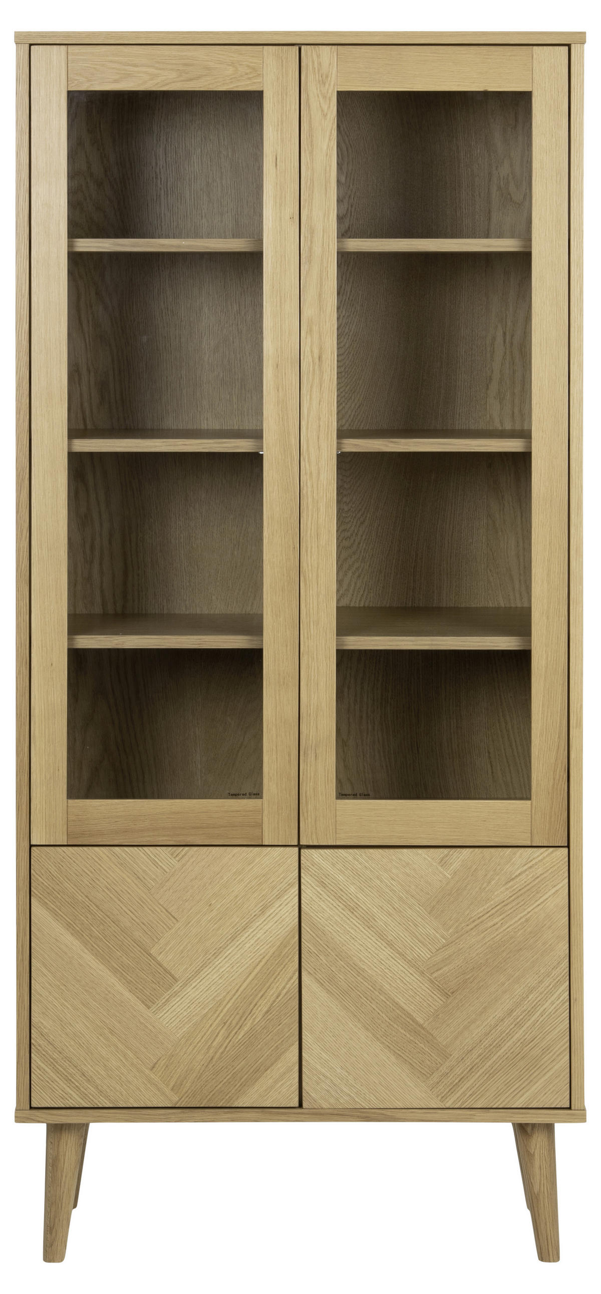 VITRINE in furniert Klar, Eichefarben  - Klar/Eichefarben, Konventionell, Glas/Holz (80/178/37cm) - MID.YOU