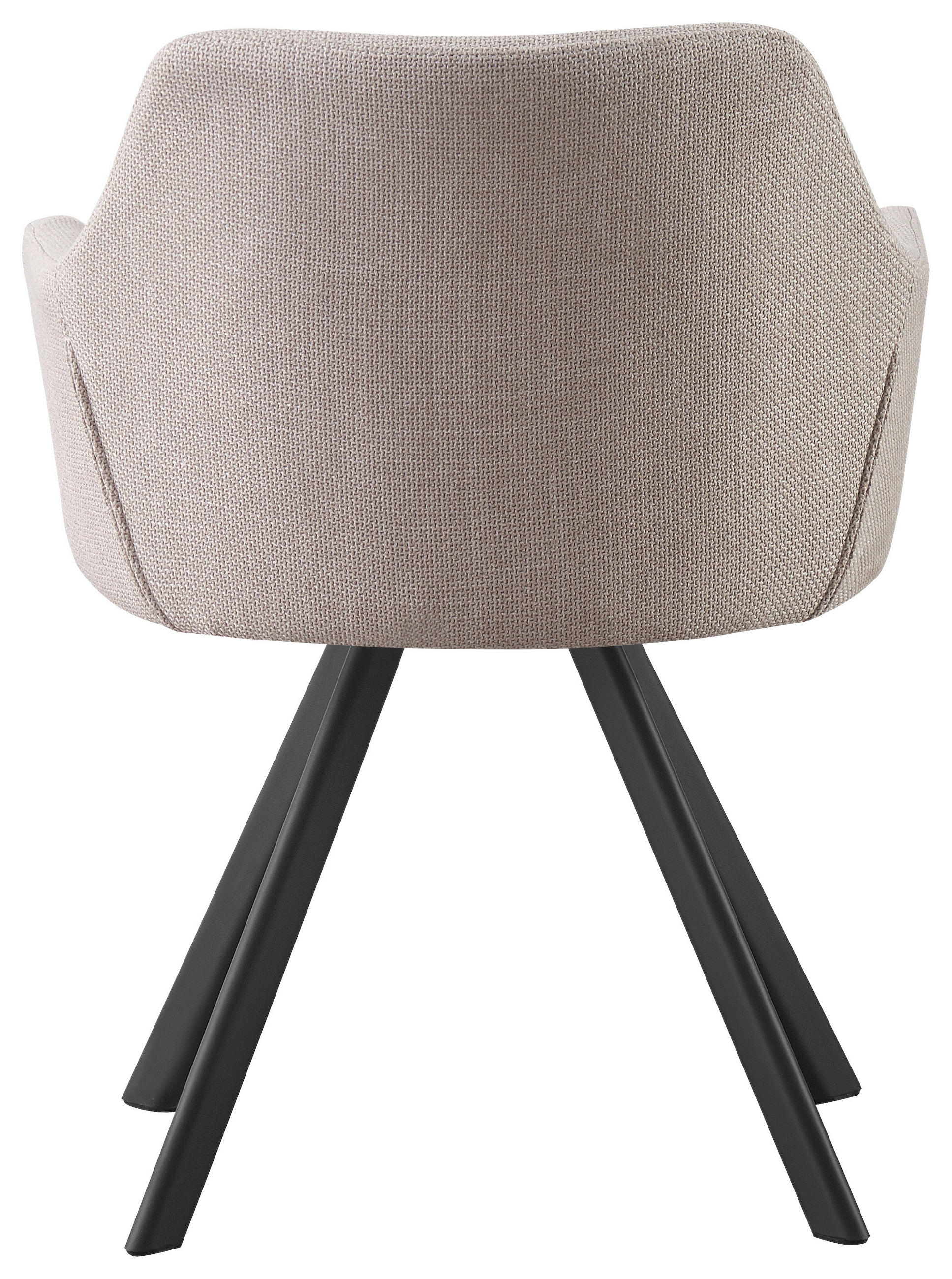 Thumbnail - Hom`in Armlehnstuhl, Schwarz, Beige, Metall, Textil, eckig, 58.5x78.5x60 cm, Sitzfläche 180° drehbar, Stoffauswahl, Essz...