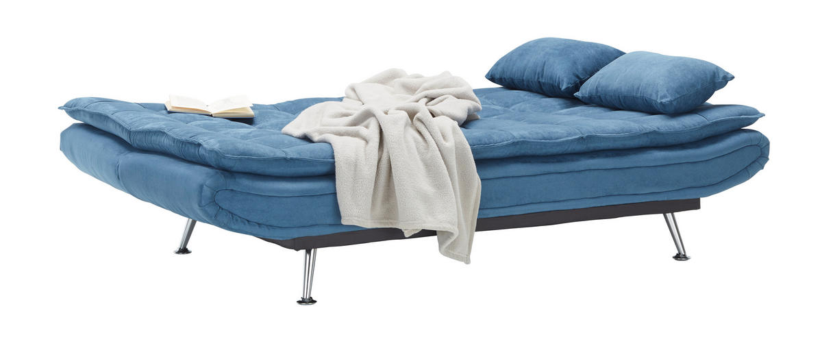 BÄDDSOFFA i flatväv mörkblå  - silver/mörkblå, Basics, metall/trä (196/92/98cm) - Best Price
