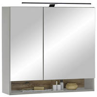 SPIEGELSCHRANK 80/75/22 cm  - Grau, KONVENTIONELL, Glas/Holzwerkstoff (80/75/22cm) - home24