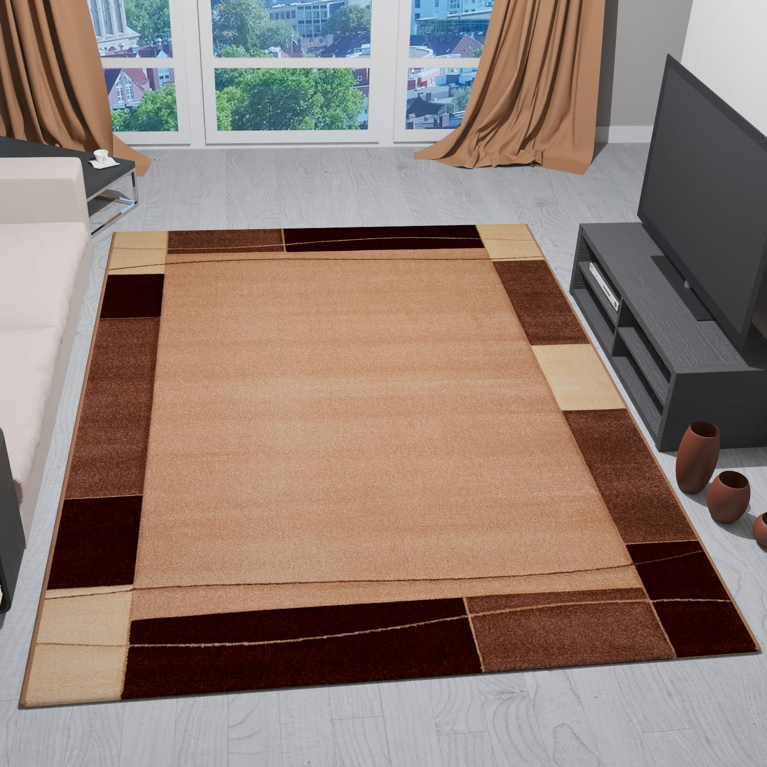 Webteppich Beige Naturfaser Cascada Plus 200x290 cm