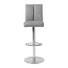 BARHOCKER Lederlook Edelstahlfarben, Grau - Edelstahlfarben/Grau, Design, Textil/Metall (42/111/50,5cm) - Novel