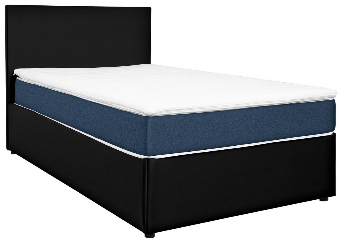 BOXBETT 120/200 cm  in Schwarz, Blau  - Blau/Schwarz, Konventionell, Holz/Holzwerkstoff (120/200cm) - MID.YOU
