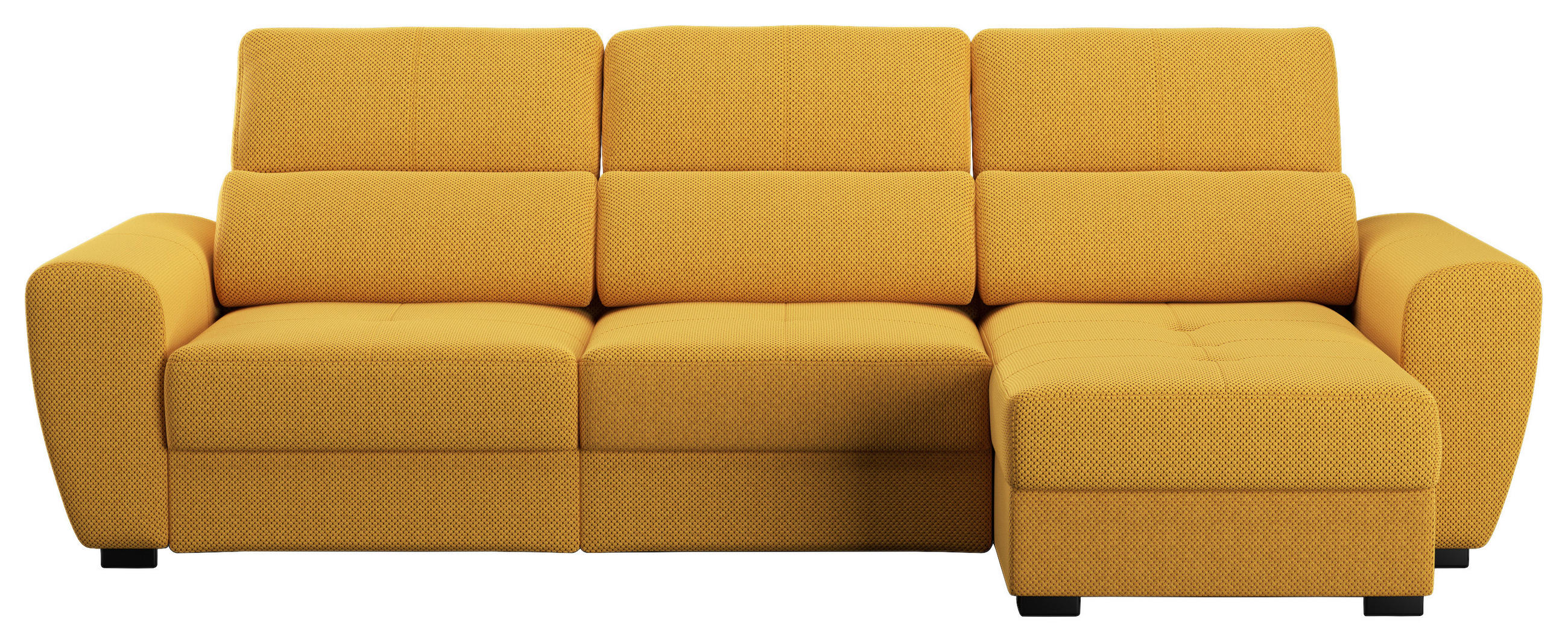 ECKSOFA Senfgelb Velours  - Senfgelb/Schwarz, KONVENTIONELL, Kunststoff/Textil (285/177cm) - Carryhome