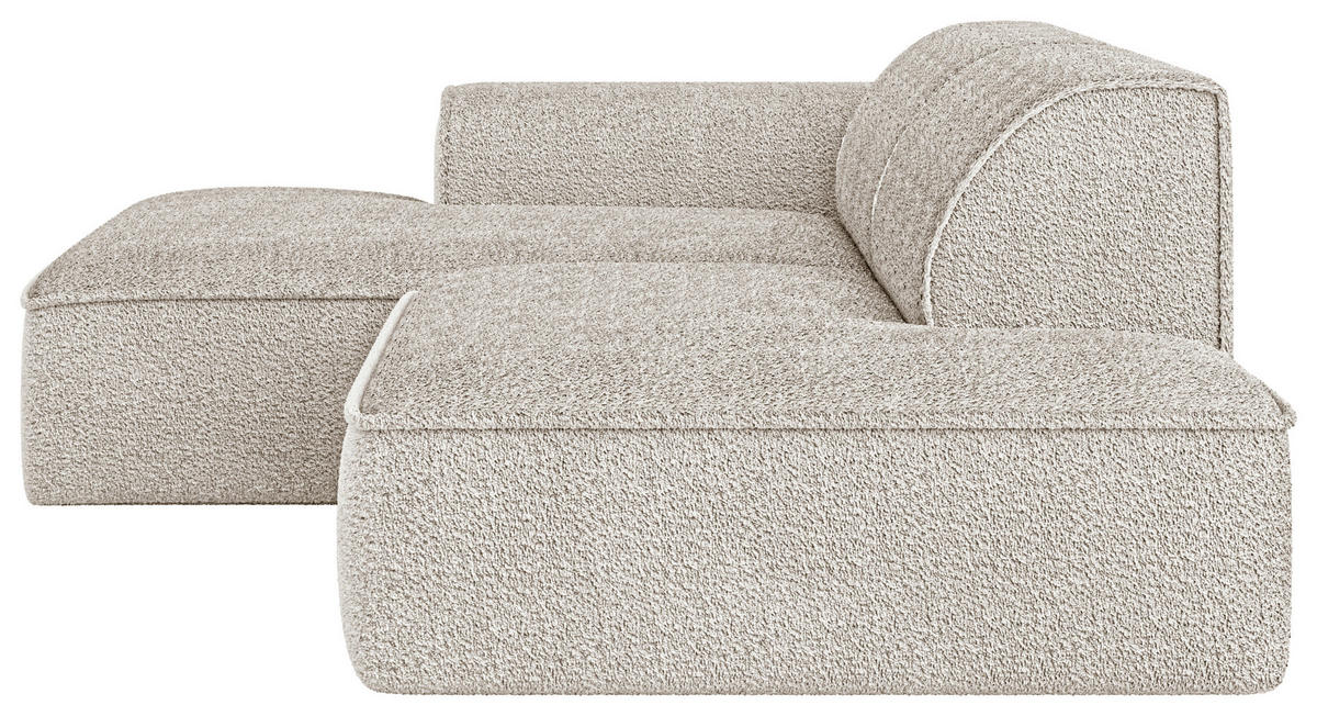 ECKSOFA BILLUND Sandfarben Cord Nierenkissen  - Sandfarben/Schwarz, KONVENTIONELL, Kunststoff/Textil (294/165cm) - Livetastic