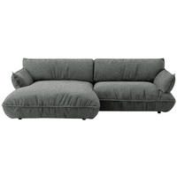 ECKSOFA  in Flachgewebe Dunkelgrau  185/264 cm  - Dunkelgrau/Schwarz, Design, Kunststoff/Textil (185/264cm) - Belluti