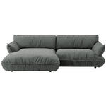 ECKSOFA  in Flachgewebe Dunkelgrau  185/264 cm  - Dunkelgrau/Schwarz, Design, Kunststoff/Textil (185/264cm) - Belluti