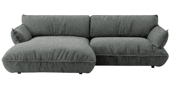 ECKSOFA  in Flachgewebe Dunkelgrau  185/264 cm  - Dunkelgrau/Schwarz, Design, Kunststoff/Textil (185/264cm) - Belluti