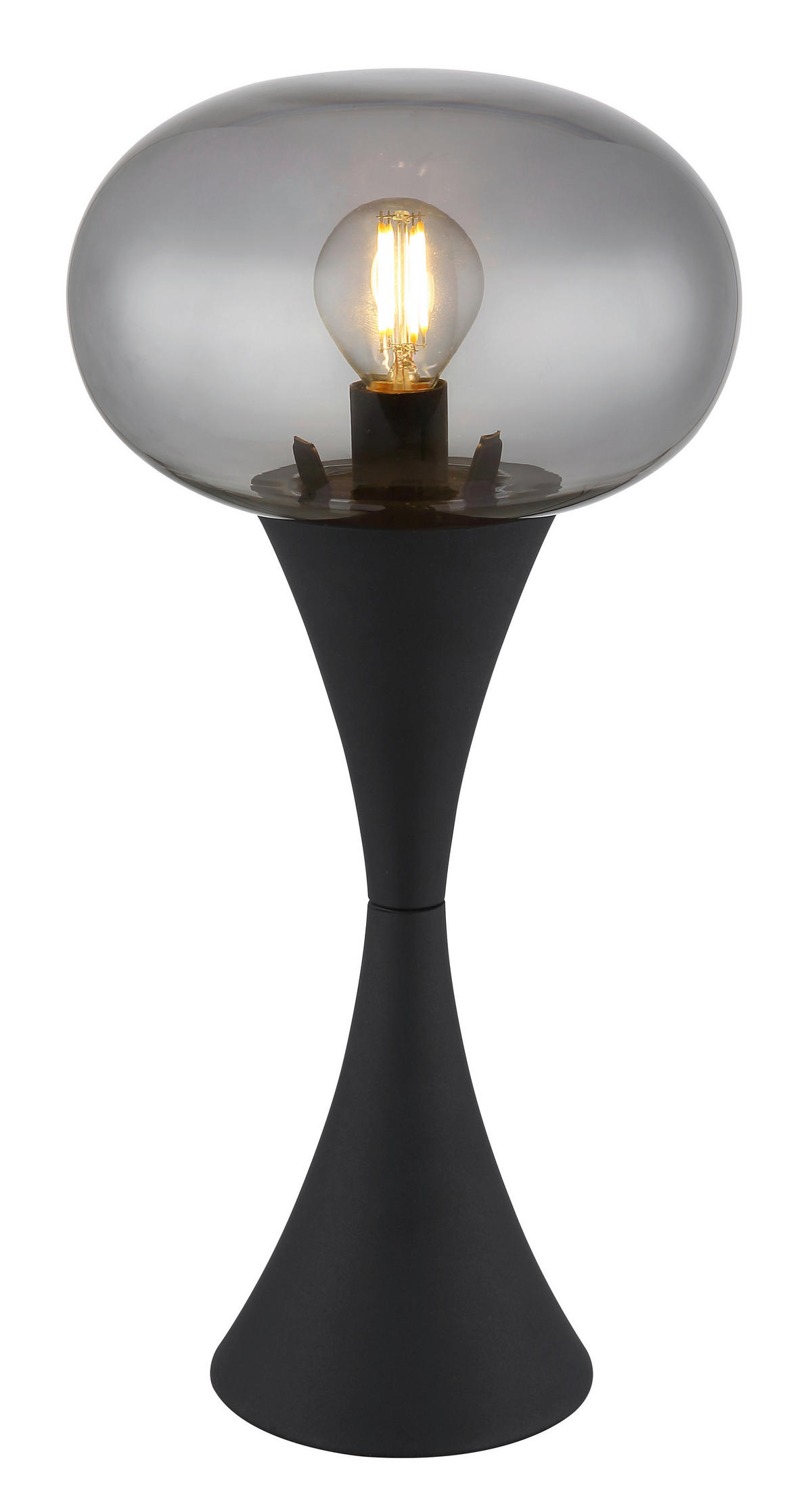 TISCHLEUCHTE 18/36,9 cm   - Schwarz/Grau, Design, Glas/Kunststoff (18/36,9cm) - Globo