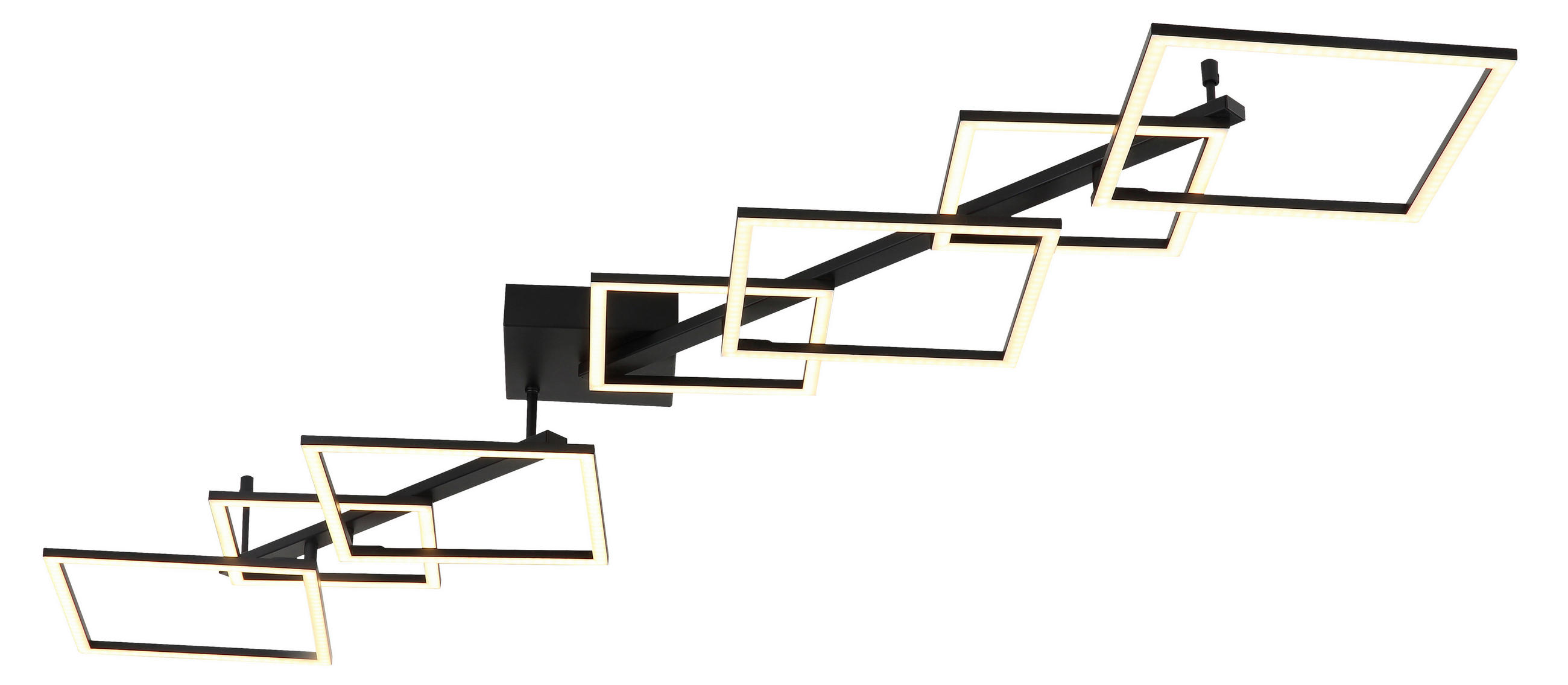 DECKENLEUCHTE 160/35/13,5 cm  - Opal/Schwarz, Trend, Kunststoff/Metall (160/35/13,5cm) - Collett's Monde